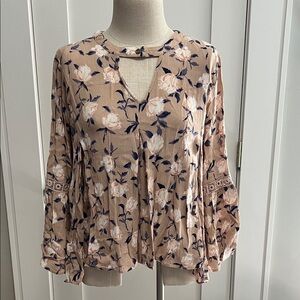 Altar'd State Floral Tan Blouse